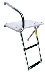 Garelick - EEz-In Transom Platform With 2 Step Telescoping Ladder For Boats With Outboard Motors - 19536