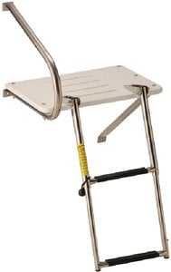Garelick - EEz-In Swim Platform With 2 Step Telescoping Ladder For Boats With Outboard Motors - 19537
