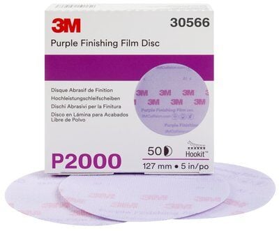 3M - Hookit Purple Finishing Film Abrasive Disc 260L - 5 inch - P2000 Grit - 50 Pack - 30566
