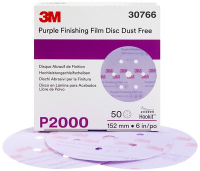 3M - Hookit Purple Finishing Film Abrasive Disc 260L - 6 inch - P2000 Grit - 50 Pack - 30766