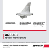 Mercury 31640T4 Outboard Aluminum Anode Trim Tab - Fits Most Mercury/Mariner Outboards 35 HP and above - all MerCruiser except Bravo