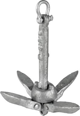 Sea-Dog Line - Galvanized Folding Anchor - 18 lb. - f/ 18' to 26' Boats - 318018