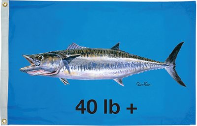 Taylor Made - Carey Chen Offshore Fish Flag - 24" x 36" - King Mackerel 40 - 1946