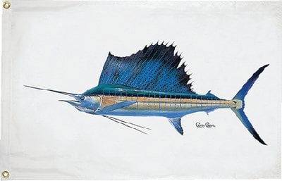 Taylor Made - Carey Chen Offshore Fish Flag - 24" x 36" - Sailfish Flag - 1949