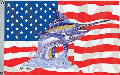 Taylor Made - Carey Chen US Fish Flag - 36" x 60" - Blue Marlin - 1955