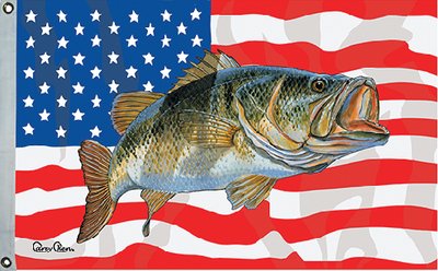 Taylor Made - Carey Chen US Fish Flag - 36" x 60" - Bass - 1962