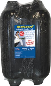 Taylor Made - Boatguard Fenders with Fender Line (2 Pack) - Black - 5" X 18"