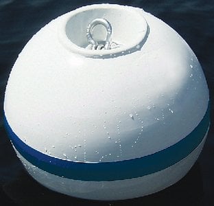 Taylor Made - Sur Moor Shackle Buoy - White With Blue Reflective Striping - 18" Diameter - 46818