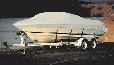 Taylor Made BoatGuard Boat Cover With Storage Bag and Tie-Downs - Gray - Fits Tournament Bass Boats 17'-19' - 70190