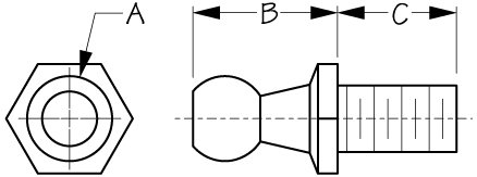 SEA-DOG LINE - GAS LIFT BALL STUD - 10 MM - 321586