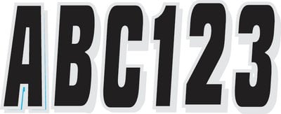 Hardline Products - 3" Boat Lettering Registration Kit - Series 320 - Black/Silver - BLKSI320