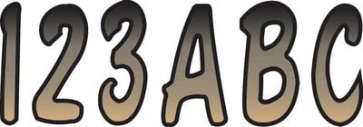 Hardline Products - 3" Boat Lettering Registration Kit - Series 200 - Brown/Black - BRBKG200