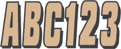 Hardline Products - 3" Boat Lettering Registration Kit - Series 320 - Brown/Black - BRBLK320