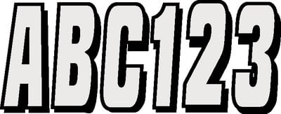 Hardline Products - 3" Boat Lettering Registration Kit - Series 320 - Silver/Black - SIBLK320