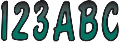 Hardline Products - 3" Boat Lettering Registration Kit - Series 200 - Forest Green/Black - TEBKG200