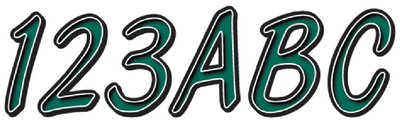 Hardline Products - 3" Boat Lettering Registration Kit - Series 400 - Forest Green/Black - TEBKG400