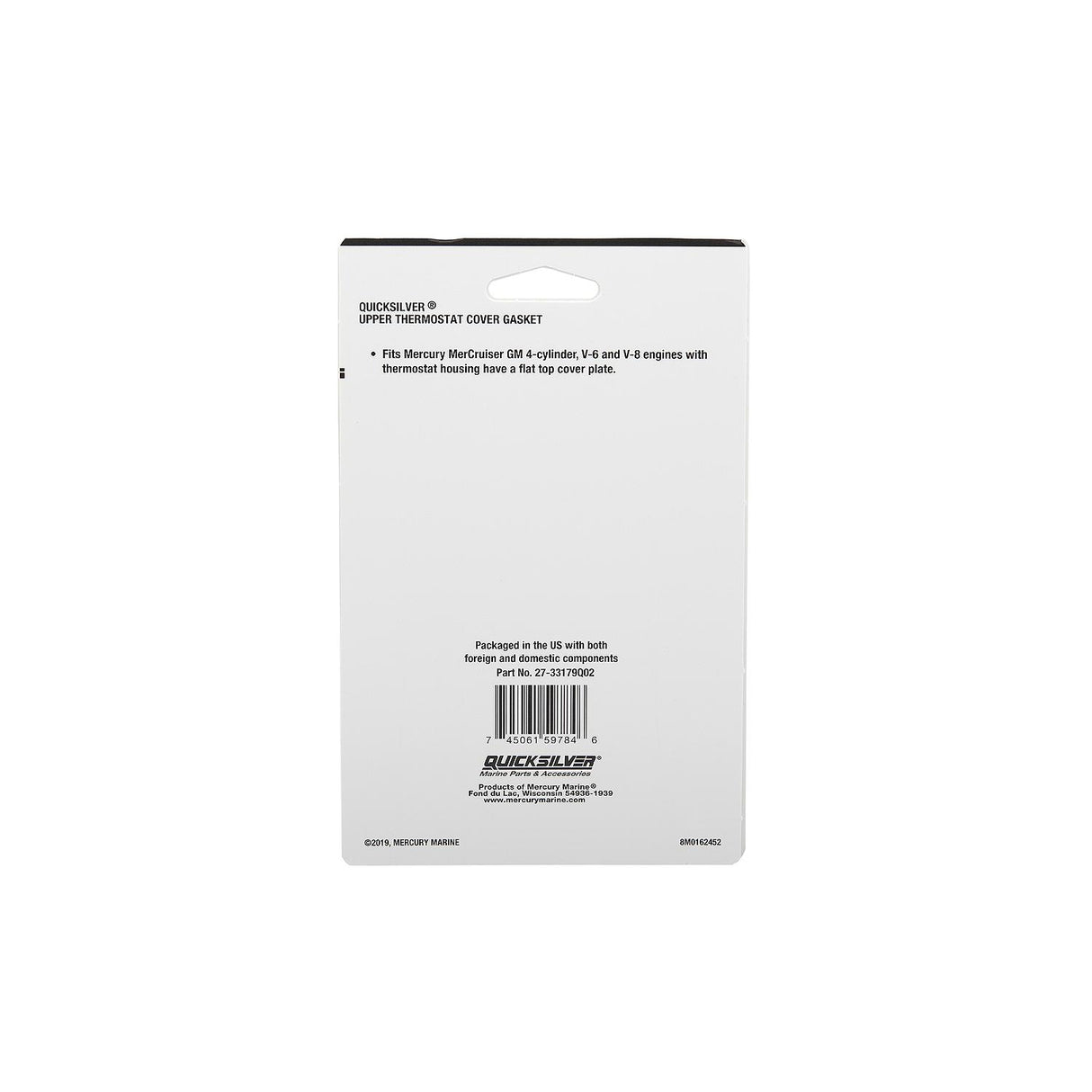 Mercury Quicksilver - Thermostat Housing Gasket - Fits MCM/MIE GM 4 Cyl., V-6 & V-8 Engines - 27-33179Q02