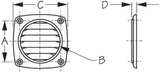 Sea-Dog Line - Flush Hose Vent - 3-5/8" x 3-5/8" - White - 3373161