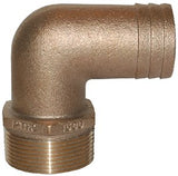 Groco - PTHC Bronze Standard Flow 90 Degree Pipe-To-Hose Adapter With NPT Thread - PTHC2500