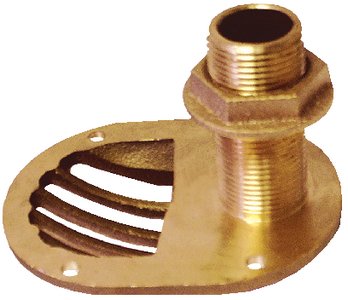 Groco - 1" Scoop Thru-Hull with Nut - Brass - STH100W