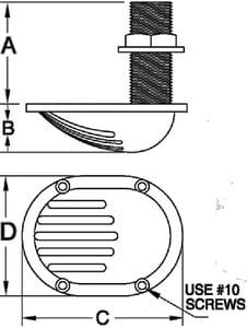 Groco - 3/4" Scoop Thru-Hull with Nut - STH75W