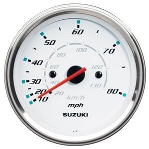 Suzuki - Speedometer - 0-80 MPH - White - 34100-93J13