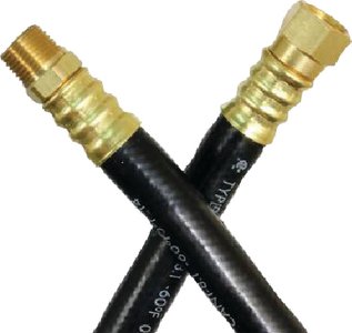JR Products - 07-31395 RV 24" Rubber LP Supply Hose with 3/8" Female Swivel SAE & Male Pipe Ends - 0731395