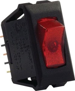 JR Products - ILLUMINATD 12V ON/OFF SW RD/BL,12V ILLUMINATED ON/OFF SWITCH - 12525