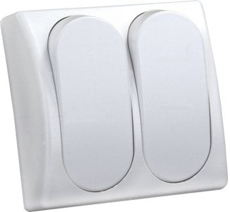 JR Products - 13585 White Double Modular On/Off RV Switch with Bezel - 13585