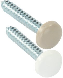 JR Products - Kappet Screws With Covers, White, 14/pk - 20415