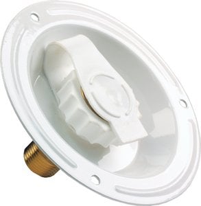 JR Products - 62125 RV City Water Dish with White Metal Finish - 62125