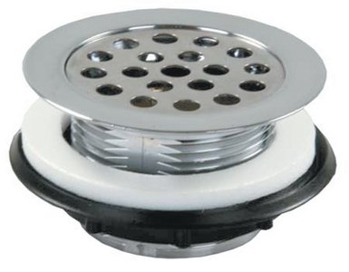 JR Products - 95175 Chrome Plastic RV Shower Strainer with Grid - 95175