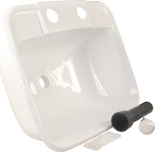 JR Products - 95351 White Molded RV Lavatory Bathroom Sink - 95351