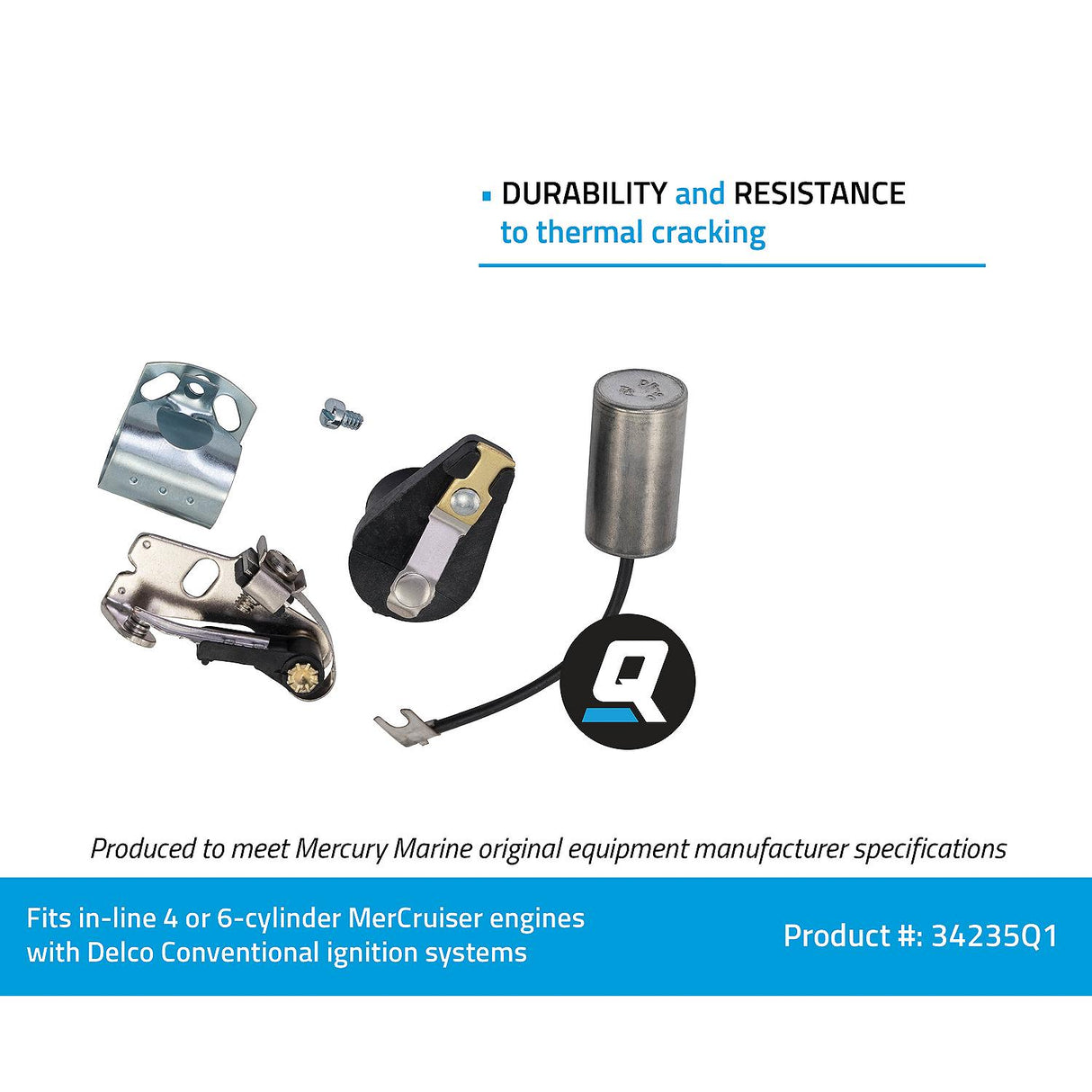 Mercury Mercruiser - Tune Up Kit - Fits GM In-Line 4 & 6 Cylinder Engines with Conventional Delco Ignition - 34235Q1