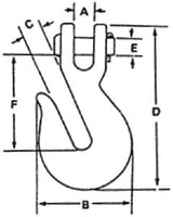 Chicago Hardware - High Test Chain Clevis Grab Hook - 5/16" Chain - 237109