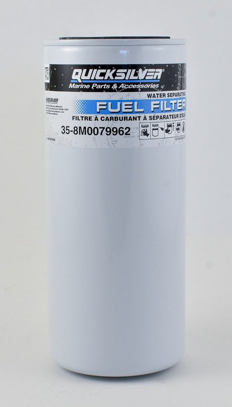 Mercury Quicksilver - Water Separating Fuel Filter - Fits Remote Mounted Applications w/o Clearance Issues - 35-8M0079962 