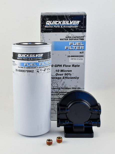 Mercury Quicksilver - Water Separating Fuel Filter Kit - Fits Most 2-Stroke and 4-Stroke Outboards - Most Inboard & Stern Drive Gas and Diesel Engines - 35-8M0082290