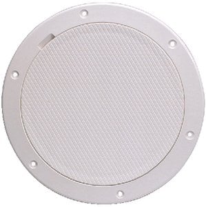 Beckson Marine - Pry-Out Deck Plate With Standard Trim Ring - Diamond Center - Beige - 6" - DP65N