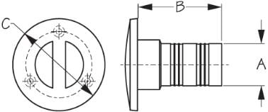 Sea-Dog Line - Hose Deck Fill Body without Cap - 1-1/2" Hose Diameter - #10 Fastener - 3513001