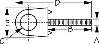 Sea-Dog Line - Chrome Zinc Bow Eye - 3/8" X 3" - 0791331