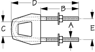 Sea-Dog Line - Twin Shank Bow Eye - Chrome - 5-1/4" - 0792331