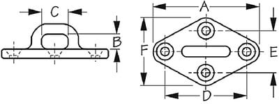 Sea-Dog Line - Diamond Eye Plate  - Cast 316 Stainless Steel - 1/4" Fastener - 088623