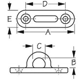 Sea-Dog Line - Stainless Oblong Eye Plate - 3" - 088721