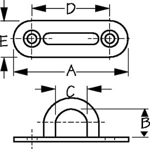 Sea-Dog Line - Oblong Eye Plate - 2-1/8" - Stainless Steel - Carded - 0897011