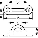 Sea-Dog Line - Oblong Eye Plate - 2-1/8" - Stainless Steel - Carded - 0897011