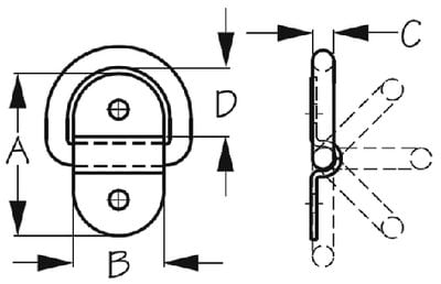 Sea-Dog Line - Folding Pad Eye - Stainless Steel - 1-1/8" - 0901251