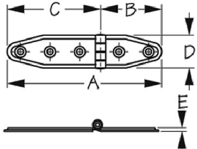 Sea-Dog Line - Stainless Strap Hinge - 4-1/8" -  Pair - 2-Pack - 2011341