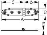 Sea-Dog Line - Stainless Strap Hinge - 4-1/8" -  Pair - 2-Pack - 2011341