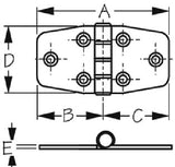 Sea-Dog Line - Stainless Door Hinge - Stamped 304 stainless steel - 2-Pack - 2015301