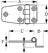 Sea-Dog Line - Stainless Offset Short Side Hinge - 2015701